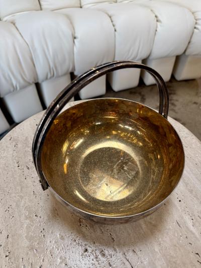 Vintage Italian Silver Plated and Gilt Metal Basket