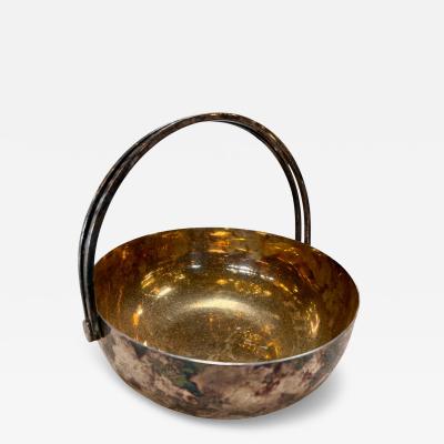 Vintage Italian Silver Plated and Gilt Metal Basket