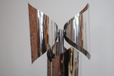 Vintage Italian Space Age Sculptural Chrome and Acrylic Floor Lamp