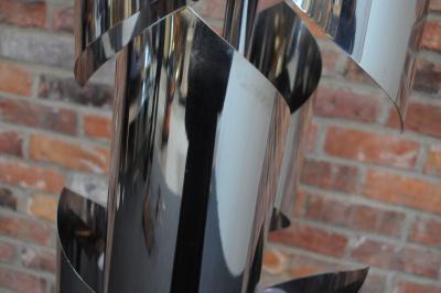 Vintage Italian Space Age Sculptural Chrome and Acrylic Floor Lamp