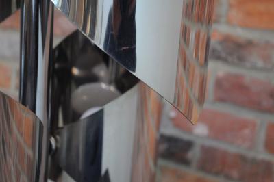 Vintage Italian Space Age Sculptural Chrome and Acrylic Floor Lamp