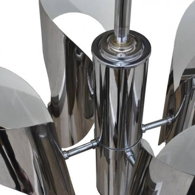 Vintage Italian Style Midcentury Chrome Chandelier