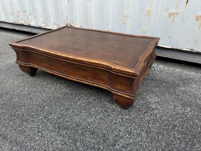 Vintage Italian Style Wood Coffee Table with Bulbous Legs