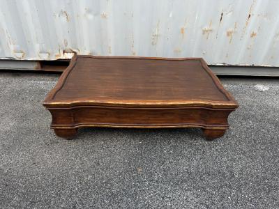 Vintage Italian Style Wood Coffee Table with Bulbous Legs