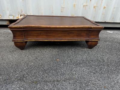 Vintage Italian Style Wood Coffee Table with Bulbous Legs