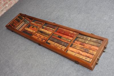 Vintage Italian Trompe Loeil Leather Book Library Folding Screen by Sarreid