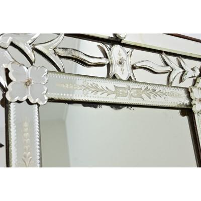 Vintage Italian Venetian Style Mirror in Wood Frame