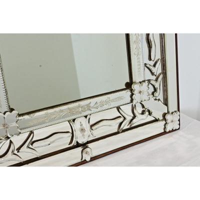 Vintage Italian Venetian Style Mirror in Wood Frame