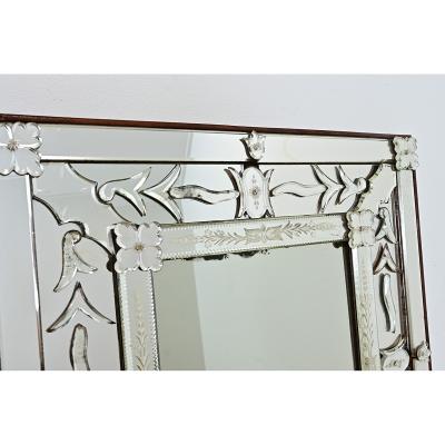 Vintage Italian Venetian Style Mirror in Wood Frame