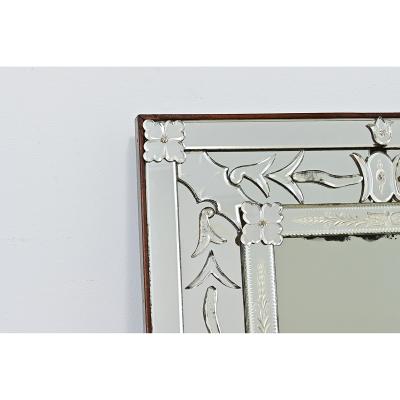 Vintage Italian Venetian Style Mirror in Wood Frame