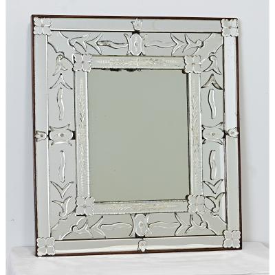 Vintage Italian Venetian Style Mirror in Wood Frame