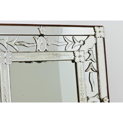Vintage Italian Venetian Style Mirror in Wood Frame