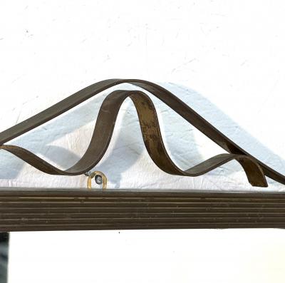 Vintage Italian Wall Mirror with Ornamental Metal Accent 1970s