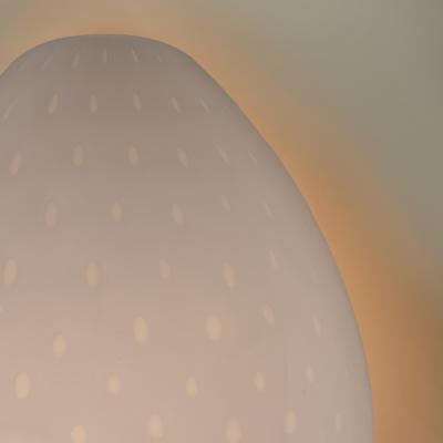 Vintage Italian polka dot white Murano cruved wall lights