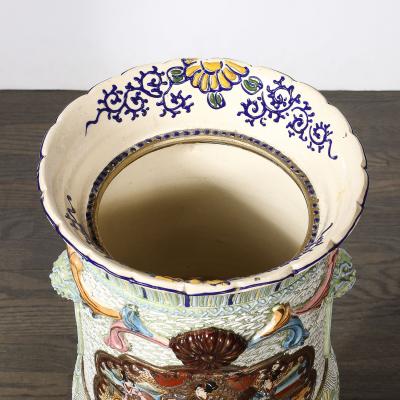 Vintage Japanese Satsuma Bead Design Ceramic Umbrella Stand