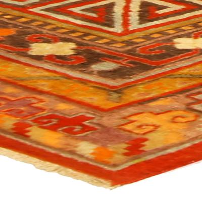 Vintage Khotan Samarkand Red Handmade Wool Rug