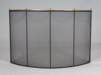 Vintage Large Brass and Wire Fire Screen