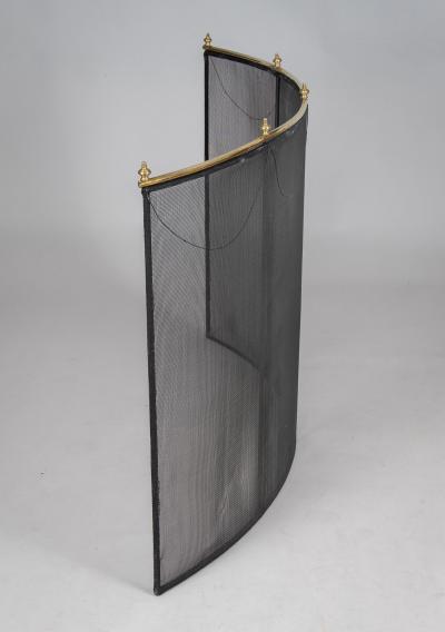 Vintage Large Brass and Wire Fire Screen