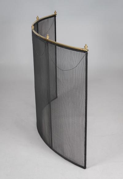 Vintage Large Brass and Wire Fire Screen