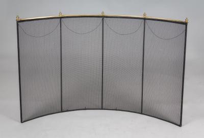 Vintage Large Brass and Wire Fire Screen