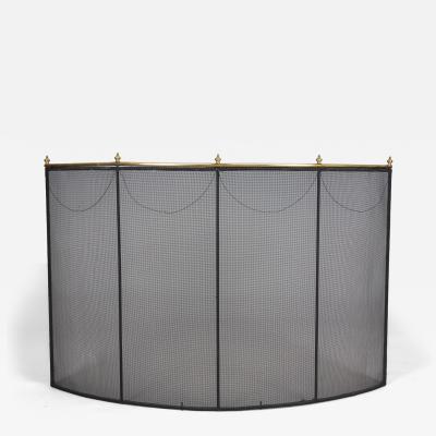 Vintage Large Brass and Wire Fire Screen