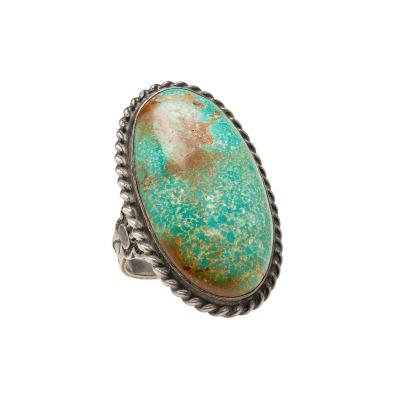 Vintage Large Native American Sterling Turquoise Ring
