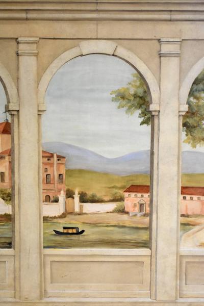 Vintage Large Painting oil on canvas of a Tuscan Landscape 
