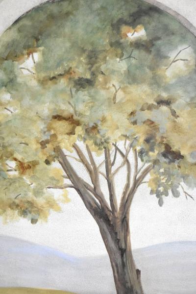 Vintage Large Painting oil on canvas of a Tuscan Landscape 