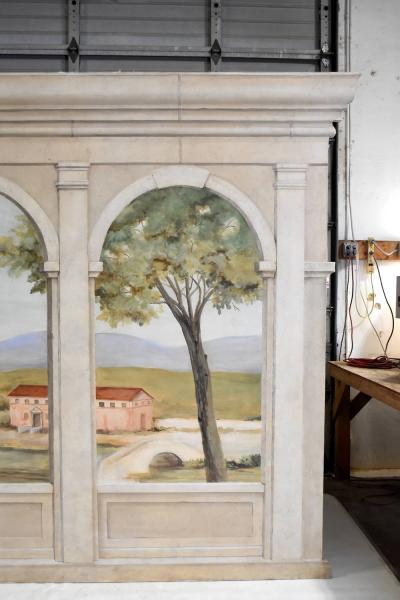 Vintage Large Painting oil on canvas of a Tuscan Landscape 