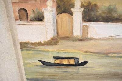 Vintage Large Painting oil on canvas of a Tuscan Landscape 