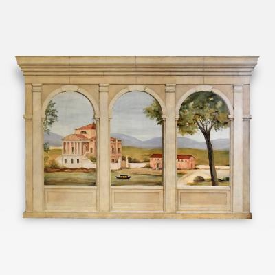 Vintage Large Painting oil on canvas of a Tuscan Landscape 
