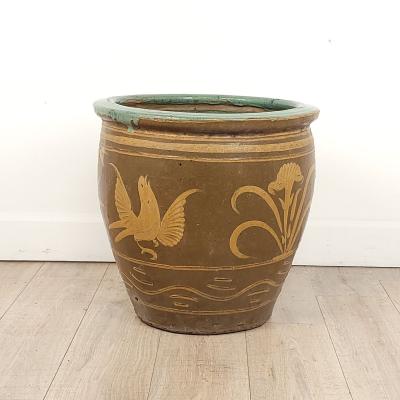 Vintage Large Shiwan Earthenware Planter China circa 1940