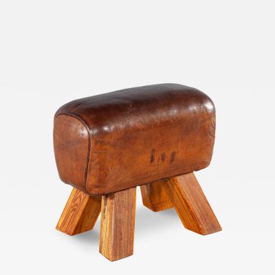 Vintage Leather Pommel Horse Stool Circa 1950 s