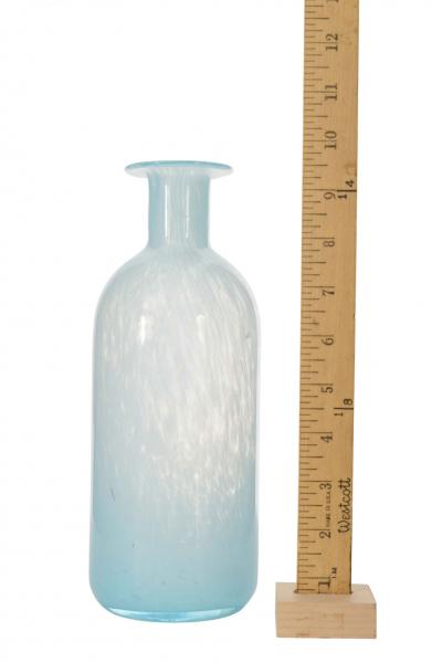 Vintage Light Blue Spattered Glass Vases