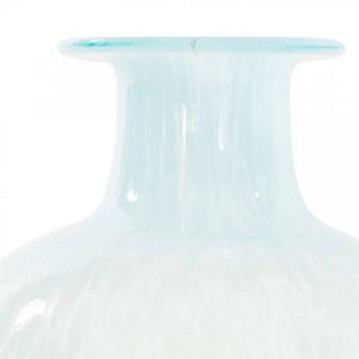 Vintage Light Blue Spattered Glass Vases