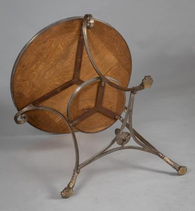 Vintage Louis XVI Style Silvered Bronze Gueridon