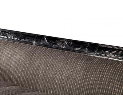 Vintage Louis XVI Style Sofa in Black Lacquer