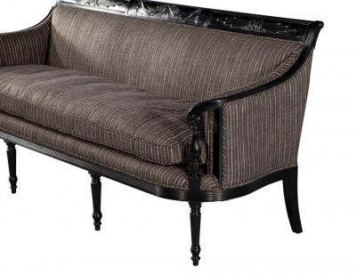 Vintage Louis XVI Style Sofa in Black Lacquer