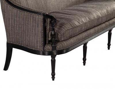 Vintage Louis XVI Style Sofa in Black Lacquer
