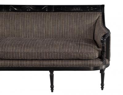 Vintage Louis XVI Style Sofa in Black Lacquer