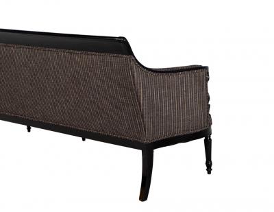 Vintage Louis XVI Style Sofa in Black Lacquer