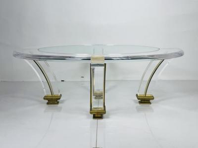 Vintage Lucite Brass Coffee Table