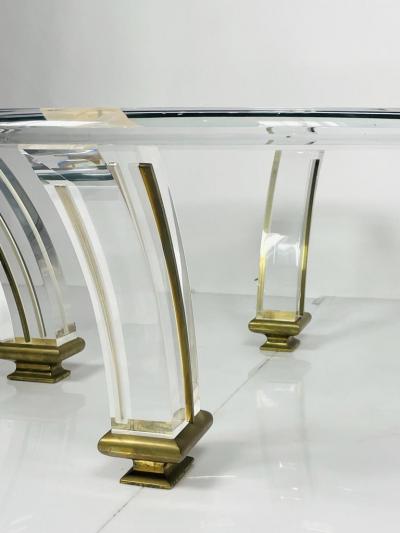 Vintage Lucite Brass Coffee Table