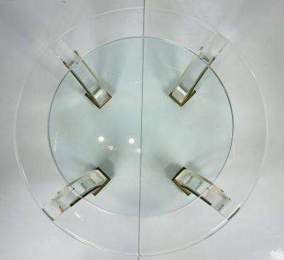 Vintage Lucite Brass Coffee Table