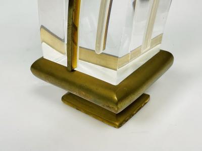 Vintage Lucite Brass Coffee Table