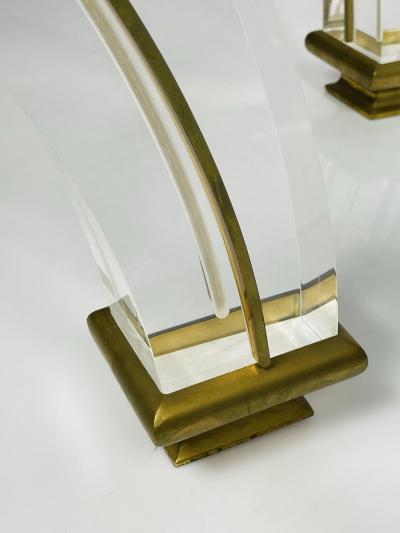 Vintage Lucite Brass Coffee Table