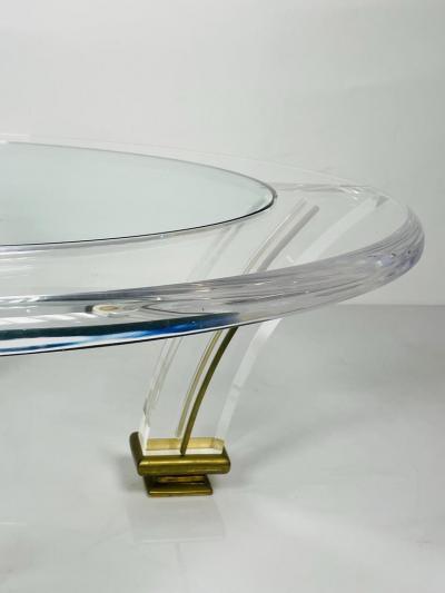 Vintage Lucite Brass Coffee Table