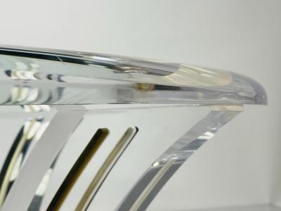 Vintage Lucite Brass Coffee Table