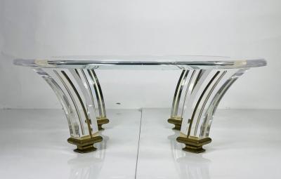 Vintage Lucite Brass Coffee Table