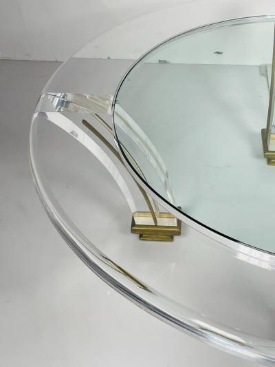 Vintage Lucite Brass Coffee Table
